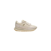 Cream-colored Guess women platform sneakers in beige polyester with a quilted pattern and subtle side branding