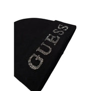 Black Guess beanie with glitter logo from Guess Women Rhinestone Cap for Fall Winter season