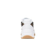 Guess women sporty white slip on sneakers with black pattern and chunky sole ideal for fall and winter wear