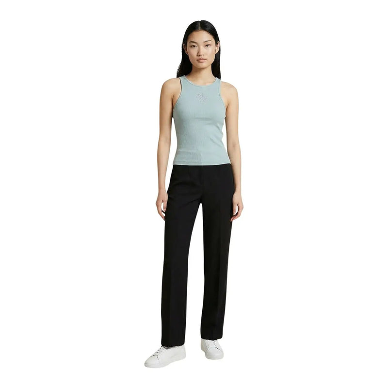 Guess women tank top green sleeveless round neck polyester with a sleek light blue color and subtle chest logo