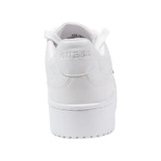 White guess women platform sneaker with smooth leather upper and lace-up design in a clean minimalist style