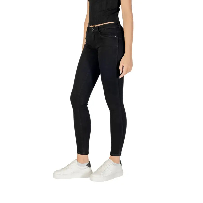 Guess Schwarze, hochgeschnittene Skinny-Jeans für Damen mit elegantem, figurbetontem Schnitt und praktischen Taschen