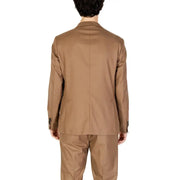 Veste de costume en laine beige avec revers crantés et poignets à deux boutons de hamaki-ho Blazer homme beige en polyester à col revers gai1579h