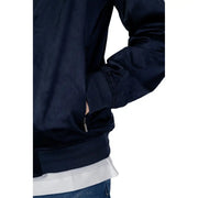 Hamaki-ho men’s navy blue polyester bomber jacket with ribbed cuffs and waistband for spring and summer wear