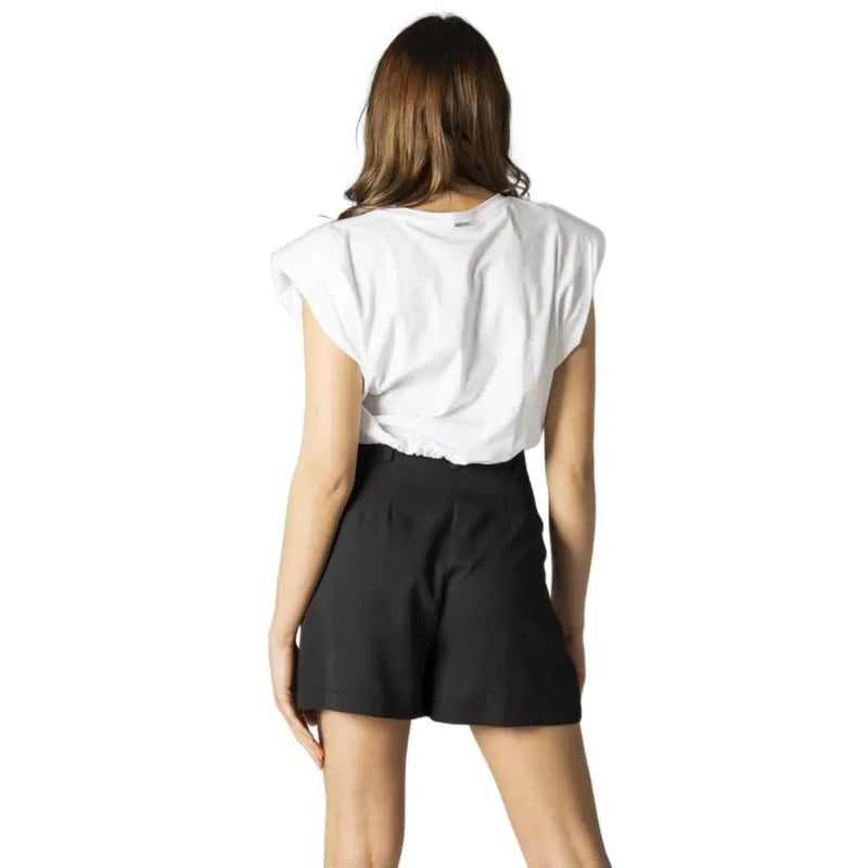 Hanny Deep women’s white cotton sleeveless top with soft puffed shoulders and a relaxed fit