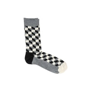 Happy Socks gray geometric cube pattern womens cotton underwear socks