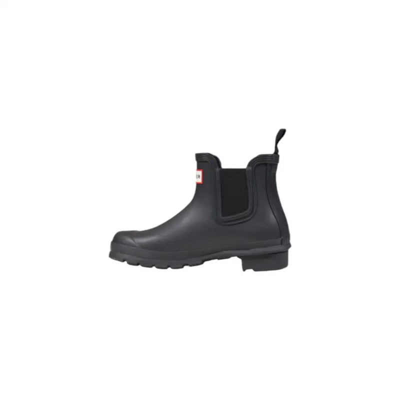 Hunter Black Rubber Ankle Boots for Women