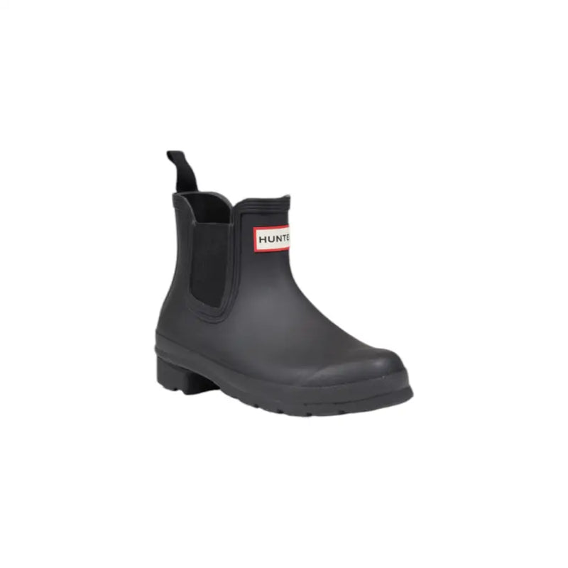 Hunter Black Rubber Ankle Boots for Women