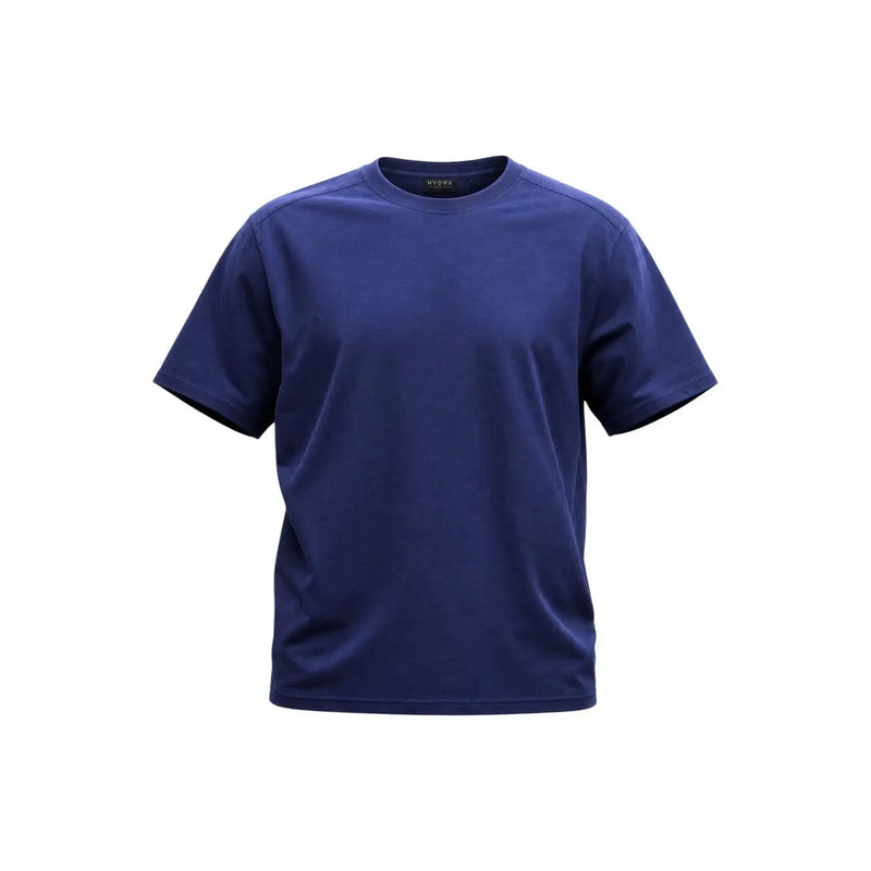 Hydra Herren-Baumwoll-T-Shirt, blau, Rundhalsausschnitt, marineblau, kurzärmelig, mit dezenter Struktur und ohne Logos