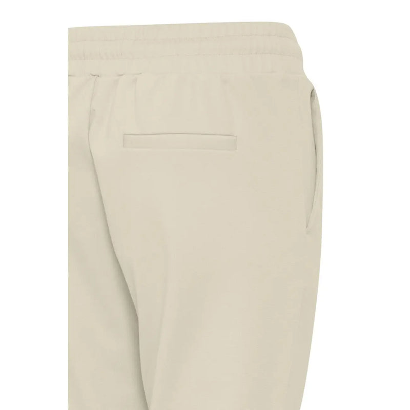 Ichi Women trousers beige lace with drawstring waistband and subtle front pockets for athletic wear