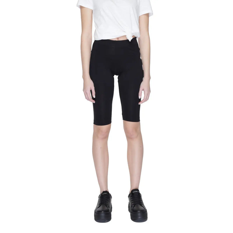 Icon men black cotton slip-on shorts featuring high-waisted black biker shorts with smooth, form-fitting fabric and subtle side seams