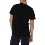 Icon Herren-T-Shirt, schwarz, kurzärmelig, aus Baumwolle, Rundhalsausschnitt, Vorderseite des Kleidungsstücks sichtbar