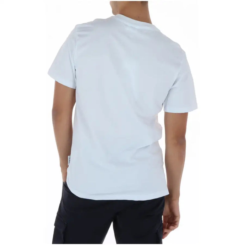 White icon men t shirt with round neck short sleeves made of 100 percent cotton iut022