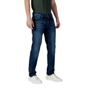 Dark blue slim fit jeans by Jack & Jones made from organic cotton stretch with subtle fading