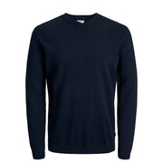 Navy blue crew neck sweater from Jack & Jones V-neck knitwear for men made of soft knit fabric
