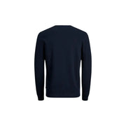 Jack & jones navy blue crewneck knitwear for men made from soft knit fabric suitable for casual wear