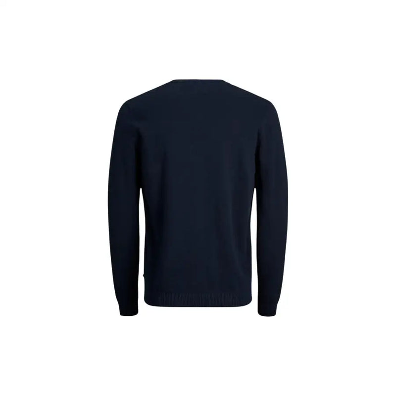 Jack & jones navy blue crewneck knitwear for men made from soft knit fabric suitable for casual wear