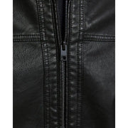 Jack & Jones Herren-Blazer aus schwarzem Polyester mit langem Reißverschluss, mittigem Reißverschluss und Ziernähten