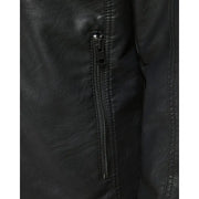 Jack & Jones Herren-Blazer aus schwarzem Polyester mit langem Reißverschluss und vertikalem Reißverschlussdetail vorne