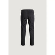 Black slim-fit cotton trousers by Jack and Jones featuring a sleek modern design with subtle stitching details