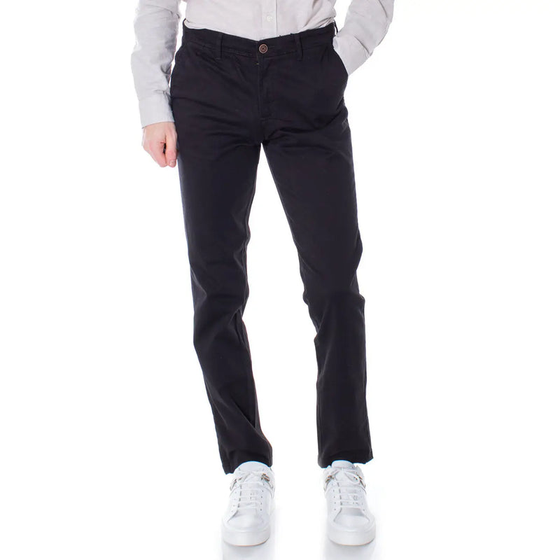 Black regular fit cotton chino trousers by jack and jones featuring slim fit and subtle stitching details