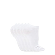 White ankle socks made of soft cotton fabric neatly arranged in a row from jack & jones men underwear collection