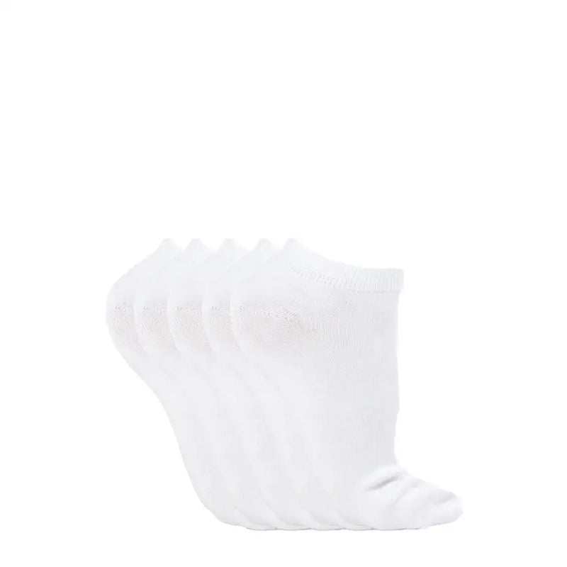 White ankle socks made of soft cotton fabric neatly arranged in a row from jack & jones men underwear collection