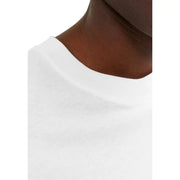 Jack & jones men white cotton short sleeve crew neck t shirt ideal for casual wear