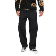 Jack & Jones men’s black wide-leg denim jeans with a relaxed fit in a cotton blend for spring summer wear