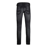 Schwarze Slim-Fit-Jeans von Jack & Jones für Herren mit verwaschenem Look und dezenten Used-Effekten – perfekt für Herbst und Winter.
