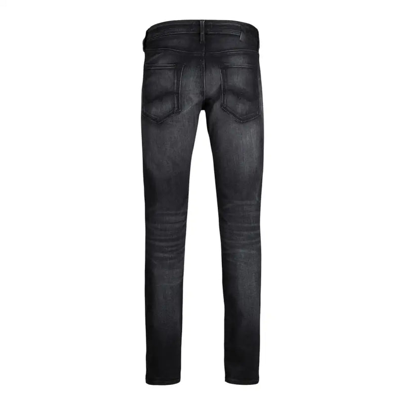 Schwarze Slim-Fit-Jeans von Jack & Jones für Herren mit verwaschenem Look und dezenten Used-Effekten – perfekt für Herbst und Winter.
