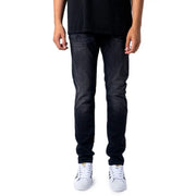 Jack and jones men’s black slim-fit denim jeans with faded wash and subtle whiskering for fall winter wear