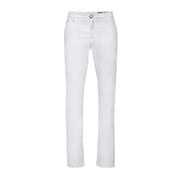 Jacob Cohen men cotton trousers white with straight-leg fit minimalist design and subtle stitching details