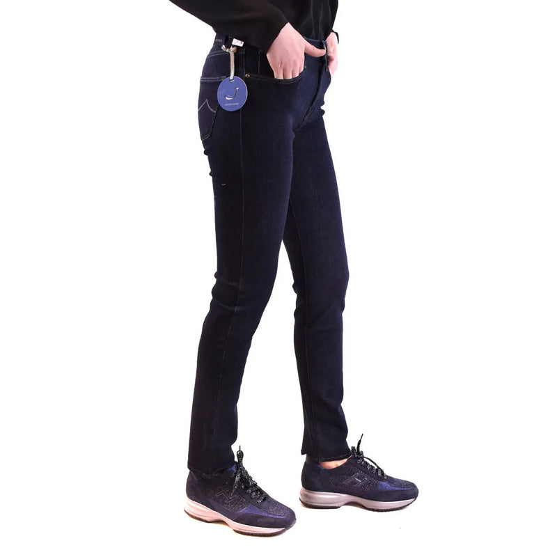 Jacob Cohen Dunkelblaue Damen-Jeans aus Baumwollmischgewebe mit elegantem, figurbetontem Schnitt und dezenten Ziernähten.