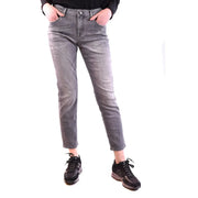 Jacob Cohen women grey cotton blend slim fit denim jeans with cropped hem and modern style