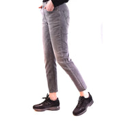 Jacob Cohen women grey cotton blend slim-fit denim jeans with subtle faded wash and classic five-pocket design