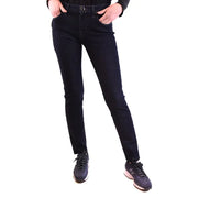 Jacob Cohen women’s blue cotton blend jeans with black skinny fit denim and classic five-pocket design with silver button