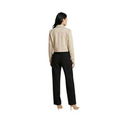 Jacqueline de yong beige leather long blazer with zip pockets and subtle dark dot embellishments