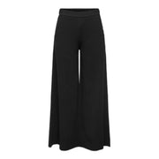 Jacqueline De Yong black high-waisted wide-leg polyester trousers for women