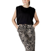 Jacqueline de yong black sleeveless cotton top with relaxed slightly ruched neckline and soft fabric