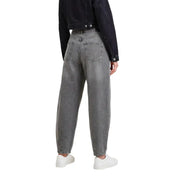 Back view of Jacqueline De Yong grey cotton wide-leg relaxed fit jeans