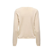 Jacqueline de Yong Damen-Strickwaren aus beigefarbenem Viskosemischgewebe, cremefarbener Langarmpullover mit minimalistischem Design