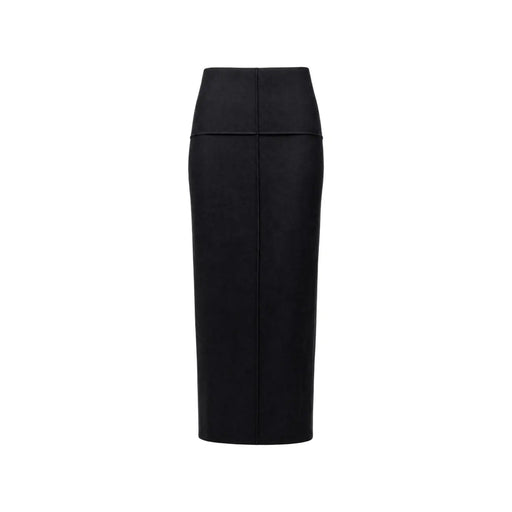 Jacqueline de yong women black high-waisted pencil skirt with sleek slim fit and subtle front seam detailing
