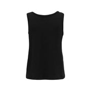 Jacqueline de yong women black sleeveless tank top with rounded neckline and relaxed fit in size small large