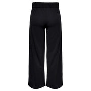 Jacqueline de yong women black wide-leg slip on trousers with elastic waistband for comfortable wear