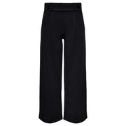Black high-waisted wide-leg slip-on trousers by jacqueline de yong with tailored fit and buttoned belt loops