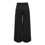 Jacqueline De Yong women black wide-leg slip on trousers with elastic waistband for comfortable wear