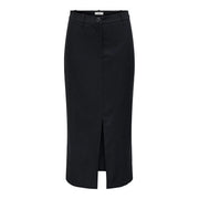 Black high-waisted midi skirt with front slit and button closure by jacqueline de yong polyester blend