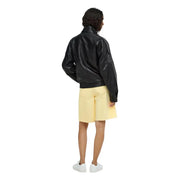 Black faux leather bomber jacket with glossy finish and subtle texture by Jacqueline de Yong women polyurethane bomber jacket black