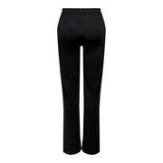 Black tailored jacqueline de yong women trousers in plain polyester with a sleek straight-leg cut and subtle waistband creasing